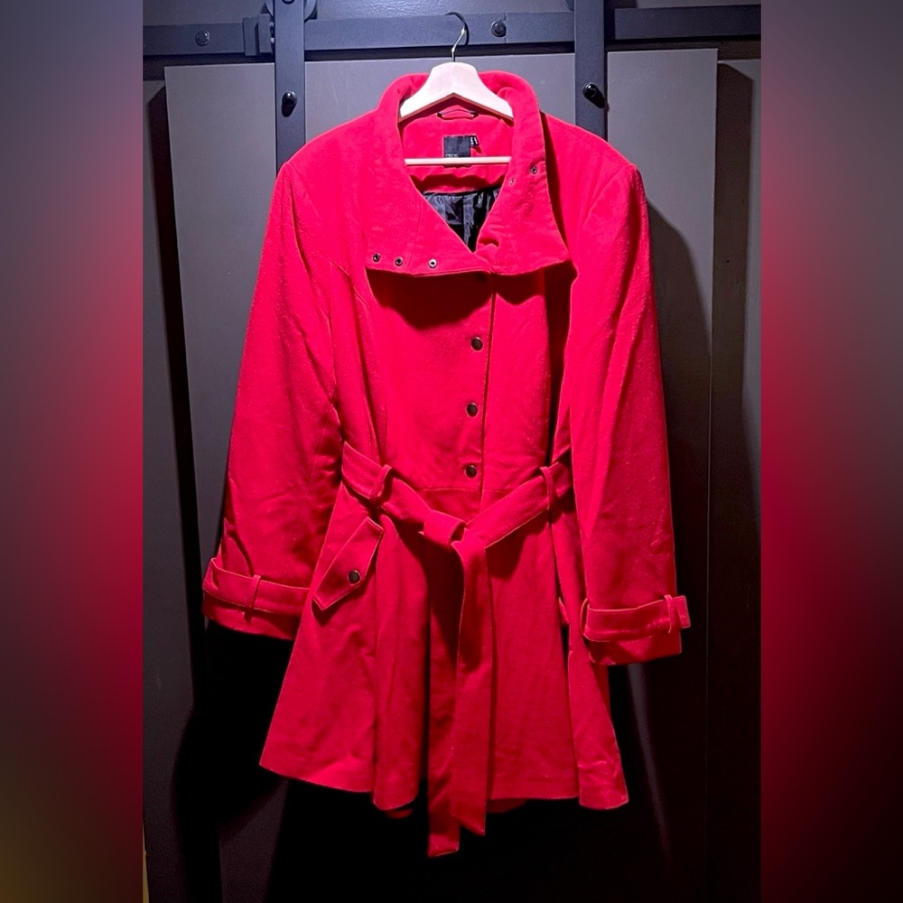 ASOS Curve Red Wool Blend Coat